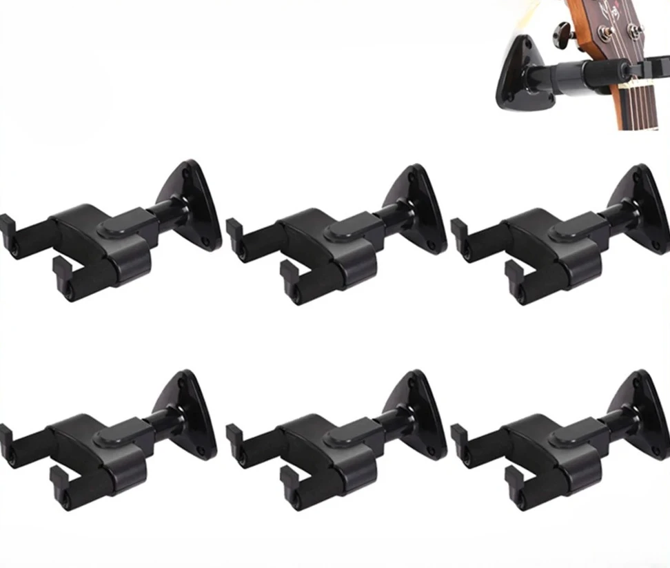 6Pcs Mounted Hanger with Auto Lock Hook Wall Holder Stands Racks for Guitar Ukulele Bass Music Stand holder for a guitar B