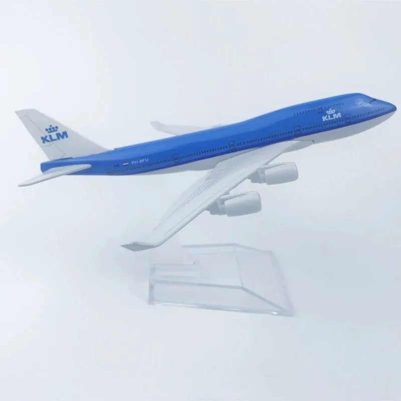 Aviões de brinquedo 16cm avião de liga B747-400 klm royal holandês companhias aéreas airways avião de metal presente para coleções e displays