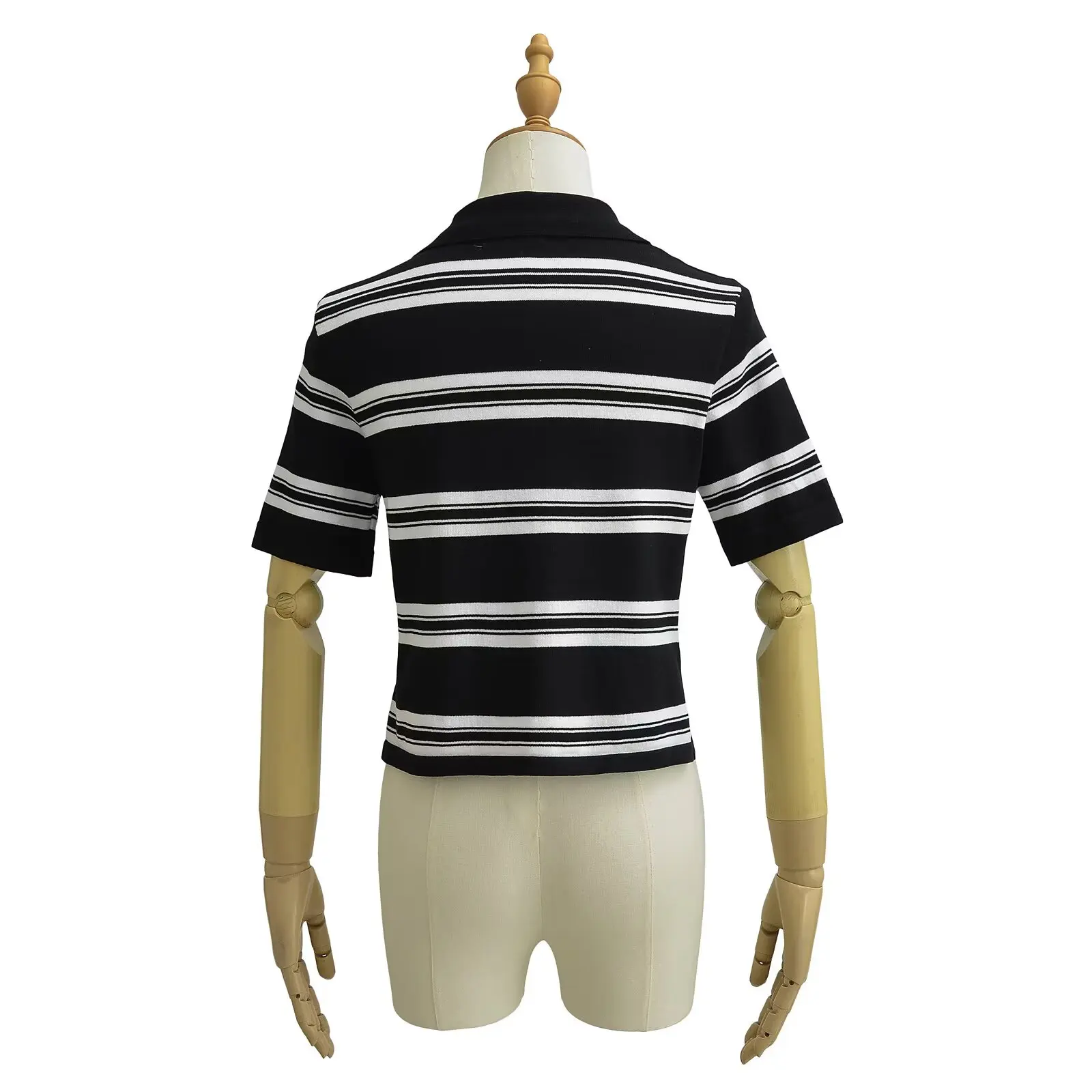 Miu Sle College Faion ort  irt Color Blo Collar ort Sve Loose Knitted Casual Versatile T-irt