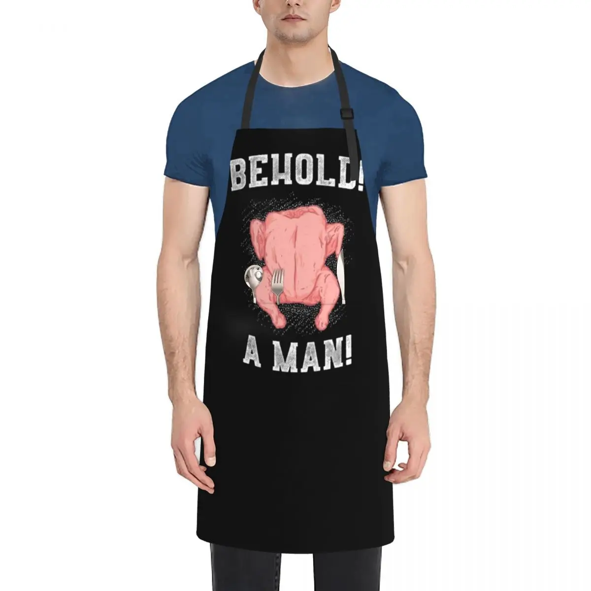 

Behold a Man! - Diogenes Chicken Trolling Apron Art Men kitchen Apron