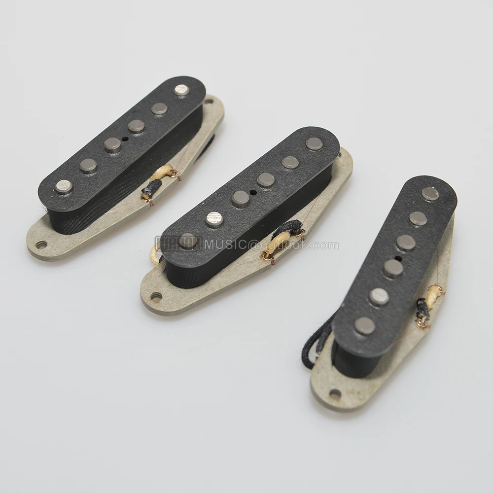 WAA5PS65  Vintage Pickup Alnico 5 ST Style Guitar Pickups Handwound Grey Bottom Plate For waaah ST Pickups Guitar Accessories