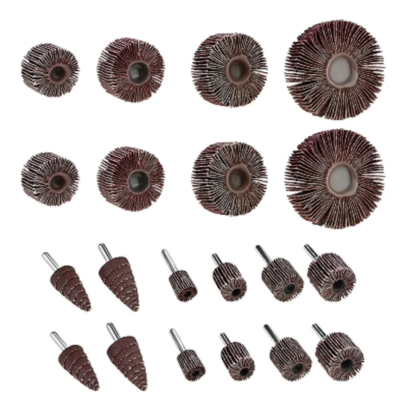 

20Pc 80 Grit Sanding Flap Wheel Cylindrical Cone Shape Abrasive Sandpaper Flap 6mm Shank Drill for Deburring Grinding Polishing