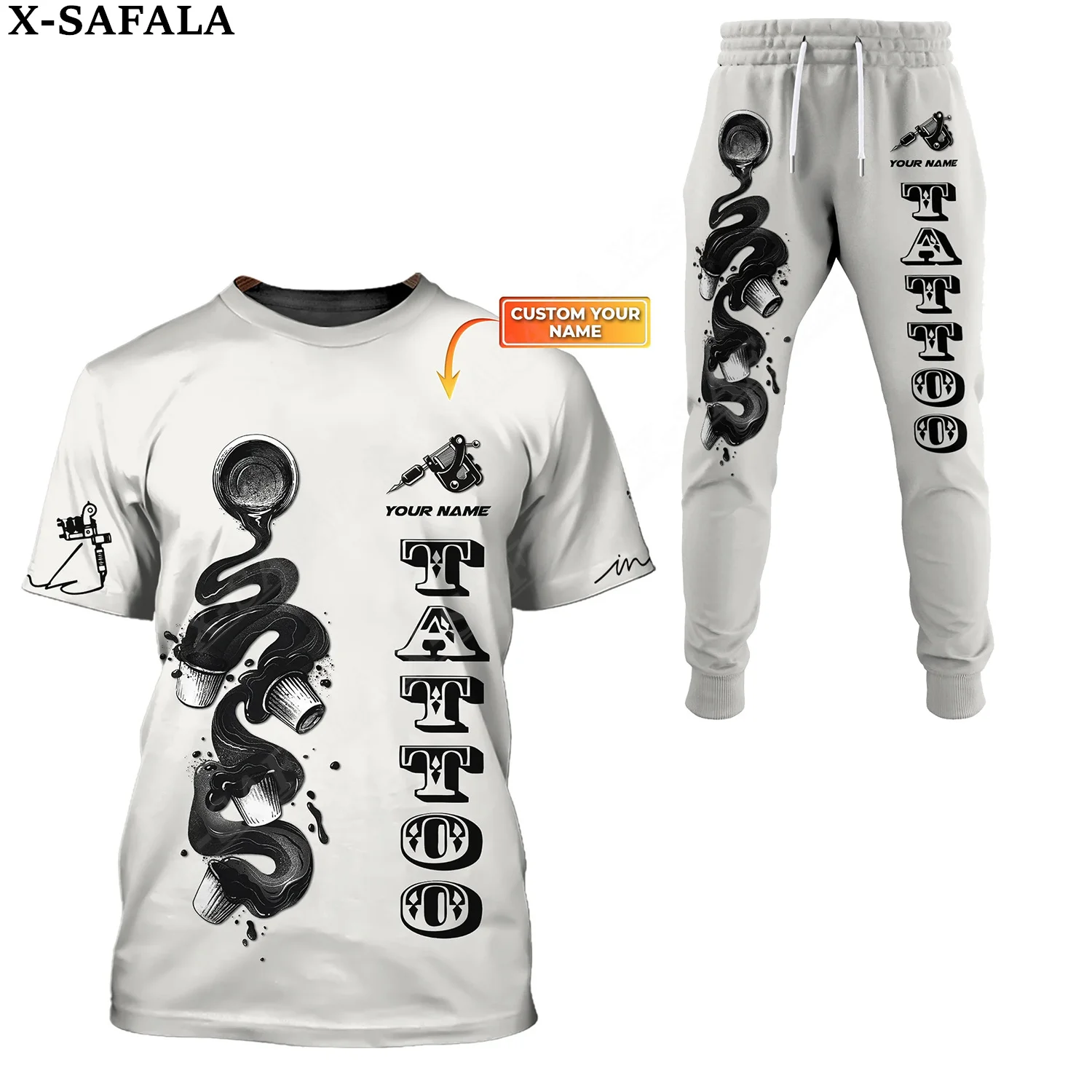 

Tattoo Artist Hta Custom THE TATTOOIS 3D Print Sweatpant Jogger Short Sleeve T shirt Sport Set Men Tee Top Combo Set-3