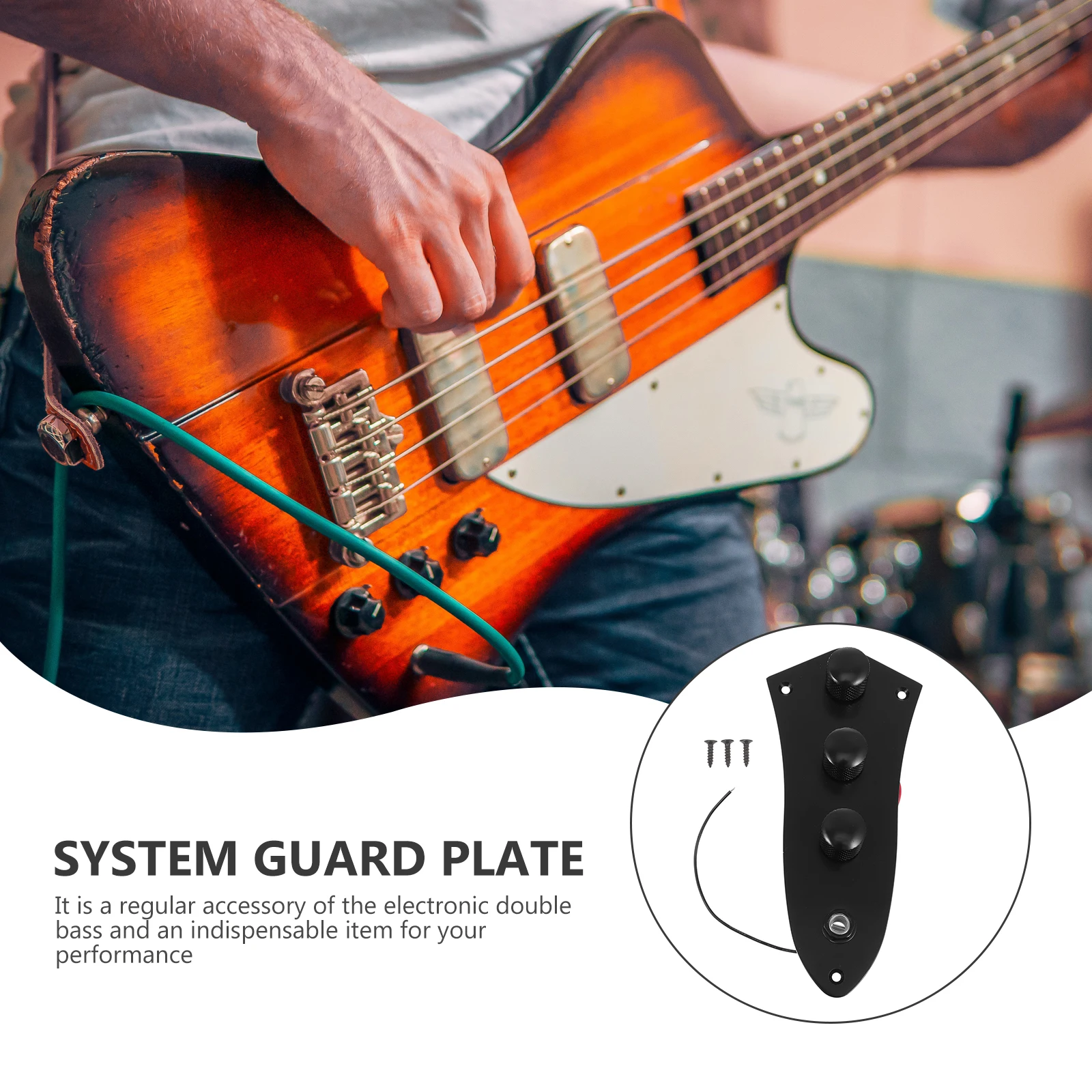 

Metal Volume Button Guard Plate for Electric Bass Circuit Control Board Compact Sturdy Potentiometer Shifter Guitar Accessory