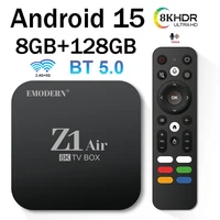 Z1 Air TV Box Android 15 Smart Allwinner H313 Quad Core 8GB 128GB Soporte 1080P 8K 4K WiFi 4G 5G BT5.0 Reproductor multimedia de voz iptv