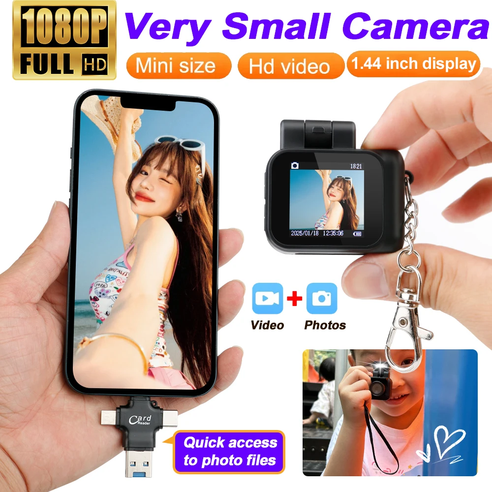

Mini Camera With Screen HD 1080p With Flash Lamp And Battery Dock Portable Retro Ultra Compact Video Recorder Kids Cam Y4000