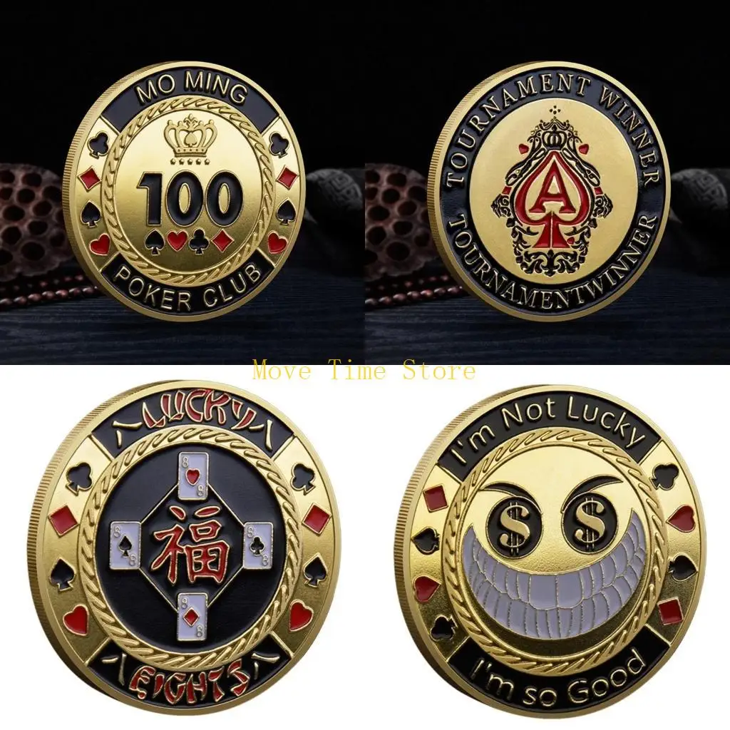 

92me Card Guards Collectibles Table Game Card Защитники металлические покерные монеты монеты для покерных