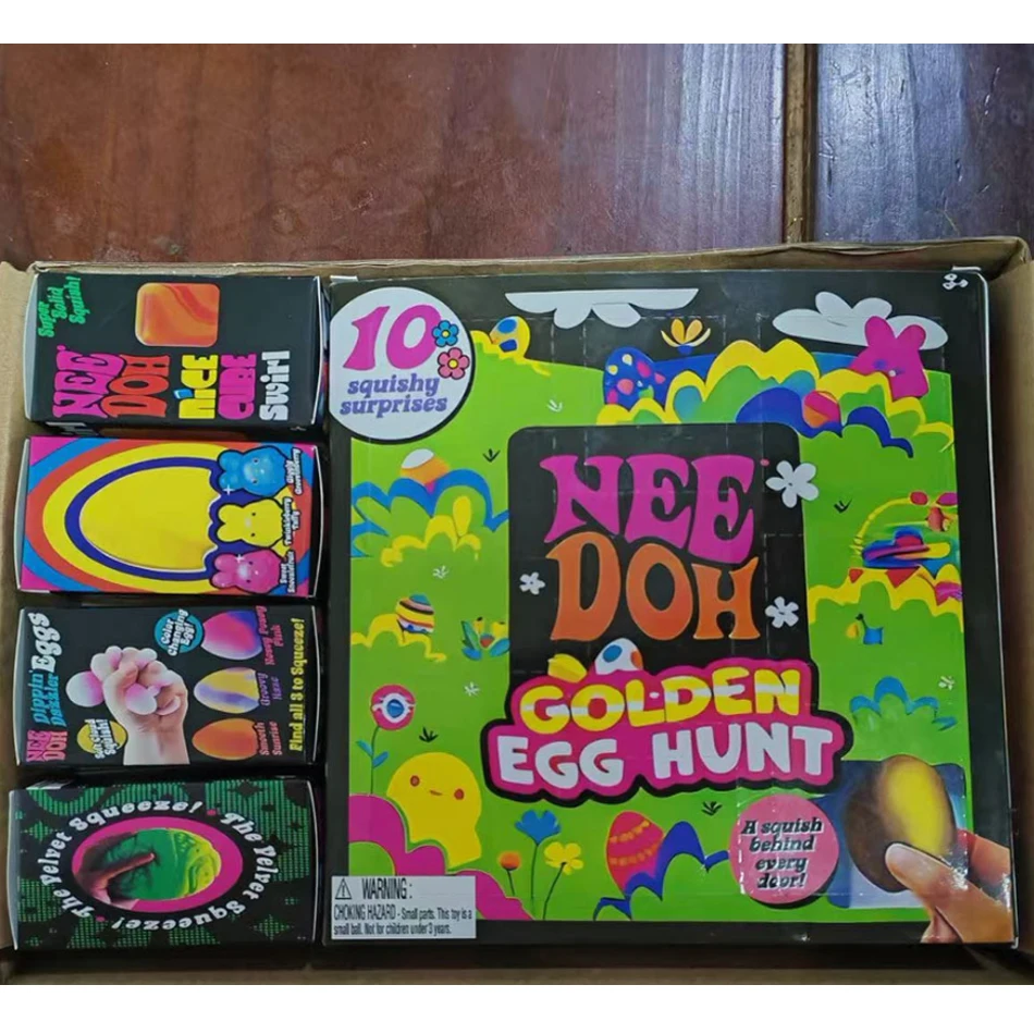

2026 Needoh Golden Egg Hunt Game Blind Box Easter Fidget With With Squishy Surprise Stress Relief Squeeze For Kids' Easter Party