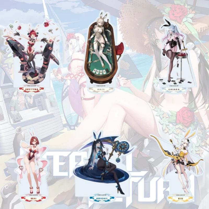 Figura acrílica de Anime Game Eternal Return Jackie Aya Hyunwoo Magnus Fiora, llavero de dibujos animados, juguetes de Navidad, 15 cm