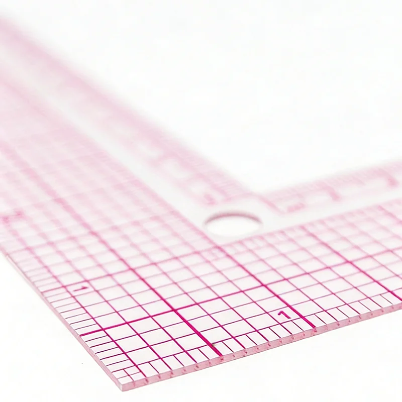 1pc L Shape Sewing Ruler Plastic L Square Curve Rulers Metric Inch Right Angle For Tailor Craft Tool Drawing Measuring Supplies