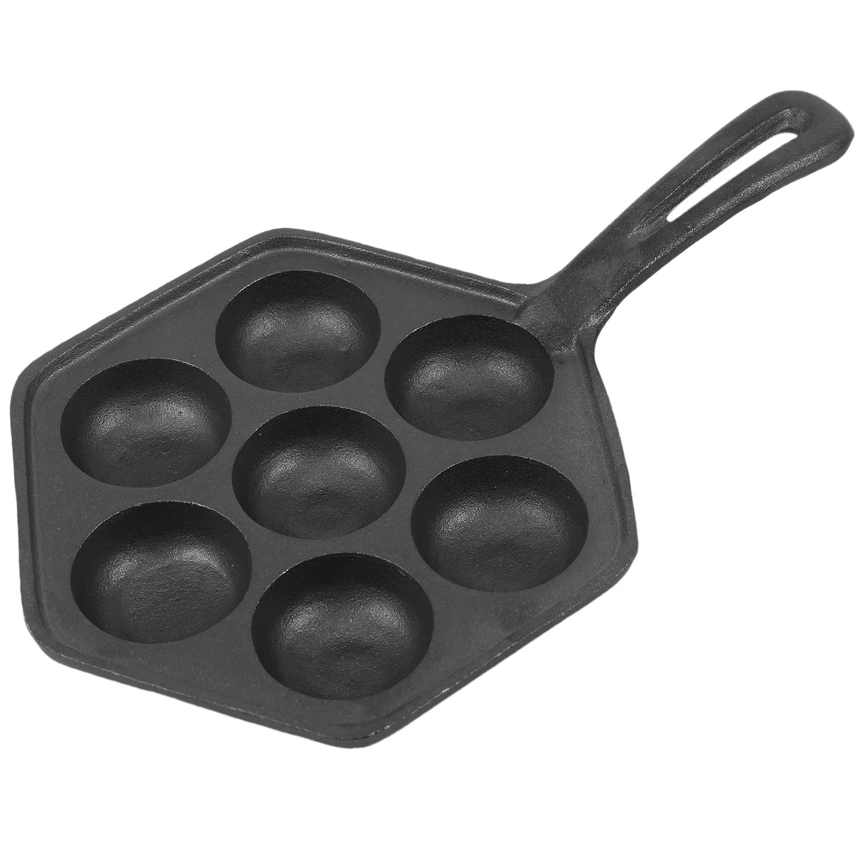 Cast Iron Stuffed Nonstick StuffedPancake Pan,Munk/Aebleskiver,House Cast Iron Griddle for Various Spherical Food