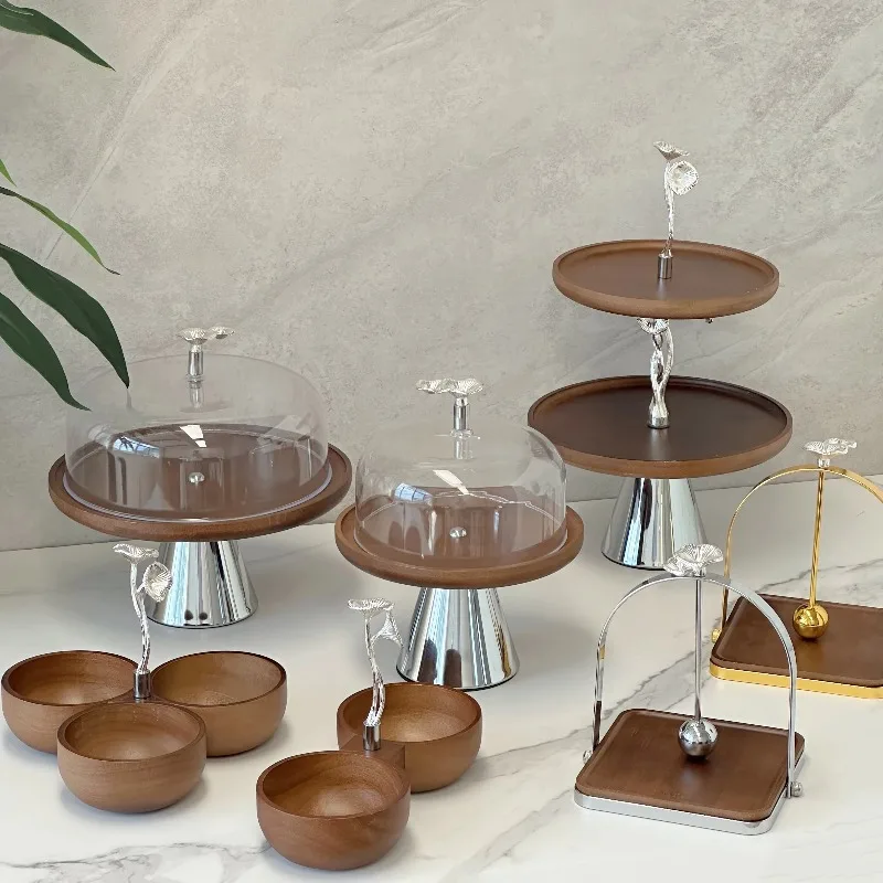 

Оптовая продажа с фабрики, элегантные декоративные принадлежности, подставка для торта, деревянная чаша, 2026, экологически чистый продукт