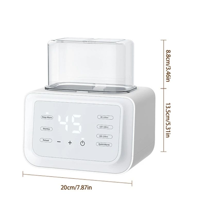 multifunction Baby Heater & Defrost Double Bottle Designs Infant Milk Warmer with Temperature Control for Multiple Baby