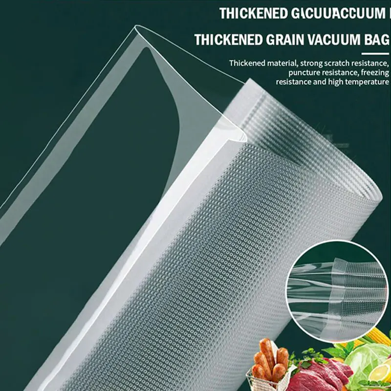 1PC Cling bag sealing bag textured roll film bag cooked food sealing mouth need to be used with a vacuum pumping machine