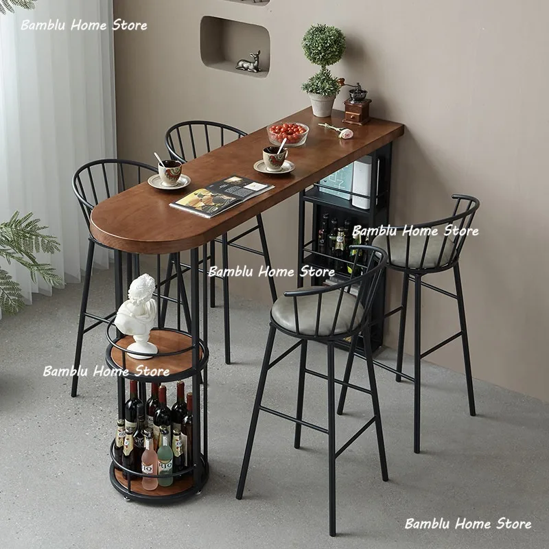 

Vintage Wall-mounted Bar Tables Milk Tea Shop Modern Simple Bar Tables Fashion Household Furniture Mesa De Jantar YS40CC