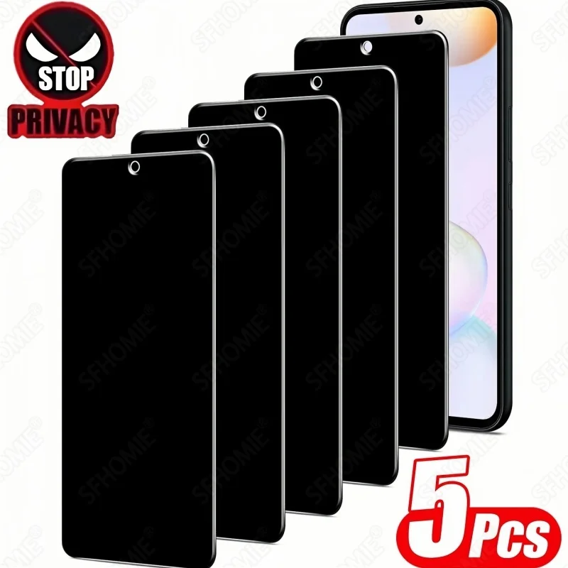 5Pcs Anti-Spy Screen Protector For Samsung Galaxy S20 S21 S23 S24 FE A51 A52 A53 A54 A55 A56 A57 Tempered Glass Privacy Film