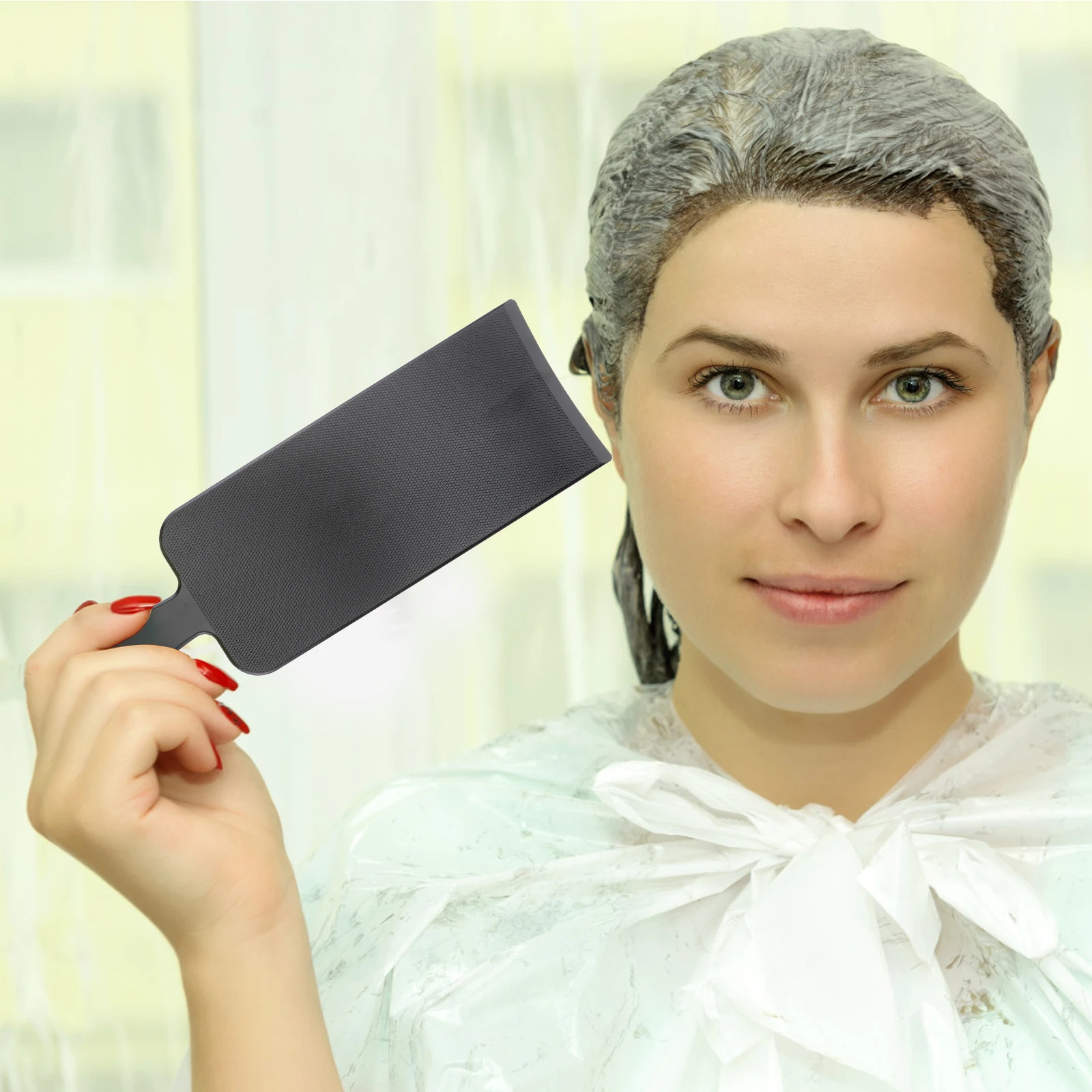 

Reusable Hair Dye Plate Eco-Friendly Odorless Salon Applicator Brush DIY Tint Bleach Dyeing Board Catcher for Hair