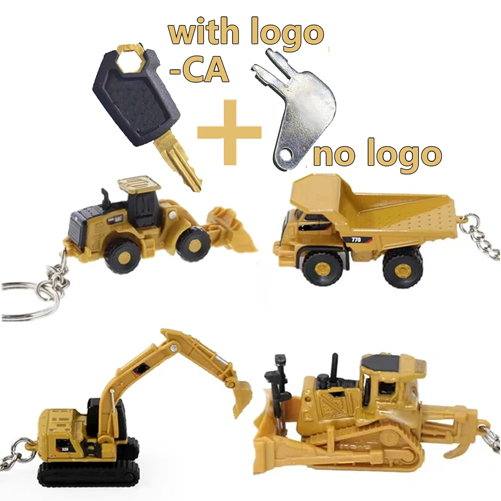 8H5306 5P8500 Key with 320D D8T Loader 950M 770 Alloy Excavator Tip Truck Diecast Mini Engineering Keychain Bulldozer