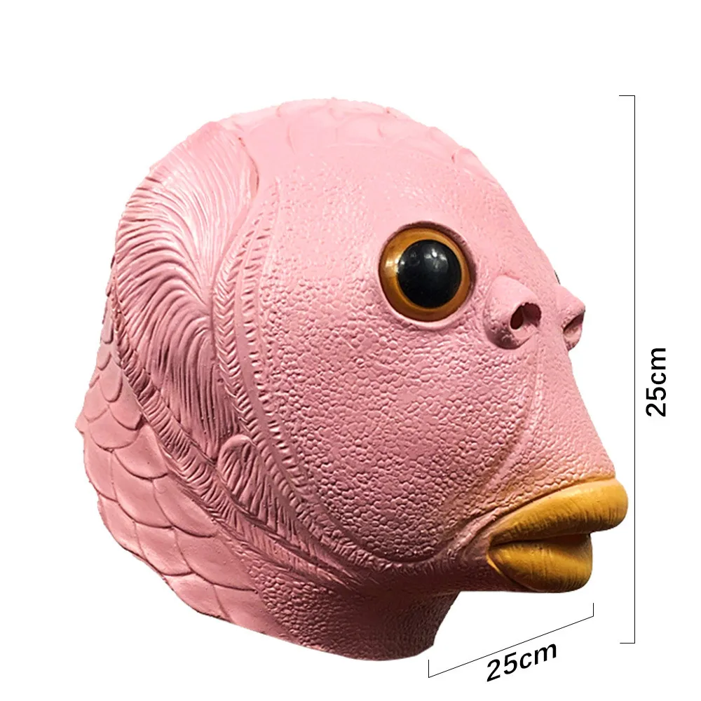 Fischmaske für Erwachsene, Natürliche Latex-Meereskreaturen-Vollkopfmaske für Halloween, Cosplay und Kostümpartys – Detail 8