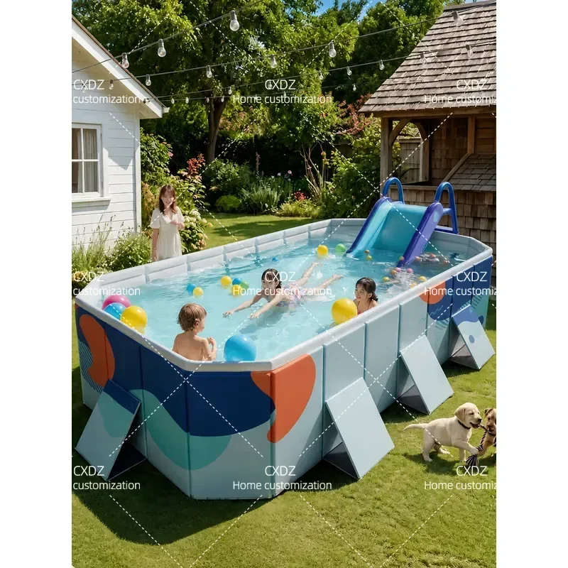 Large Inflatable Swimming Pool Foldable Indoor Outdoor Bracket Support Adult Baby Household Portable Above Ground Water Play