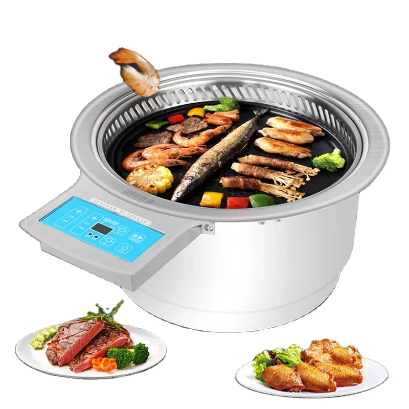 China Factory Commercial Smokeless Teppanyaki Barbecue Griddle Restaurant Electric Korean Bbq Grill