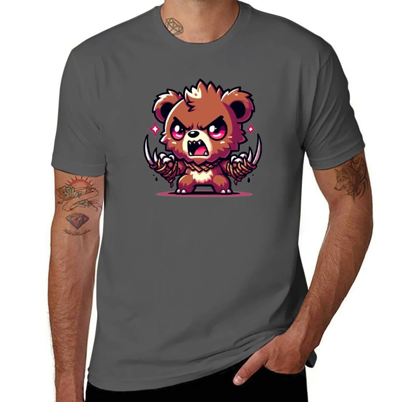 Camiseta Animal Chibi Series-Bear Chan 006, camiseta lisa para hombre, camisetas de algodón para hombre, camiseta 100%
