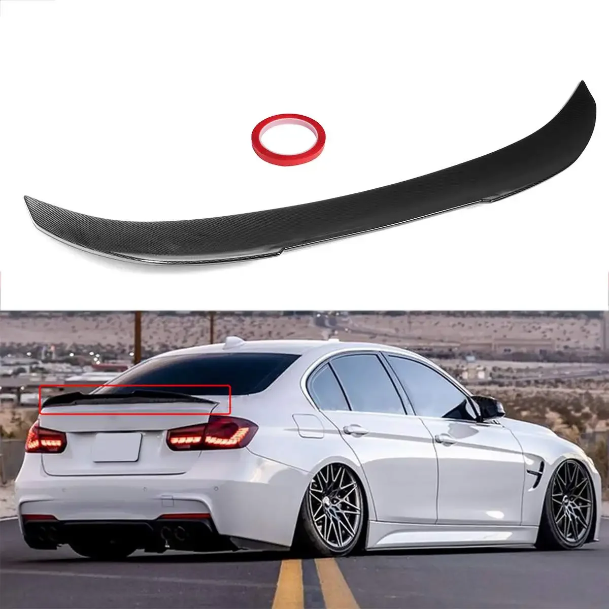 Car Rear Trunk Boot Lip Spoiler Wing Extension For BMW 3 Series F30 F80 M3 Sedan 4 DR 2012-2018 Rear Trunk Boot Lip Wing Spoiler