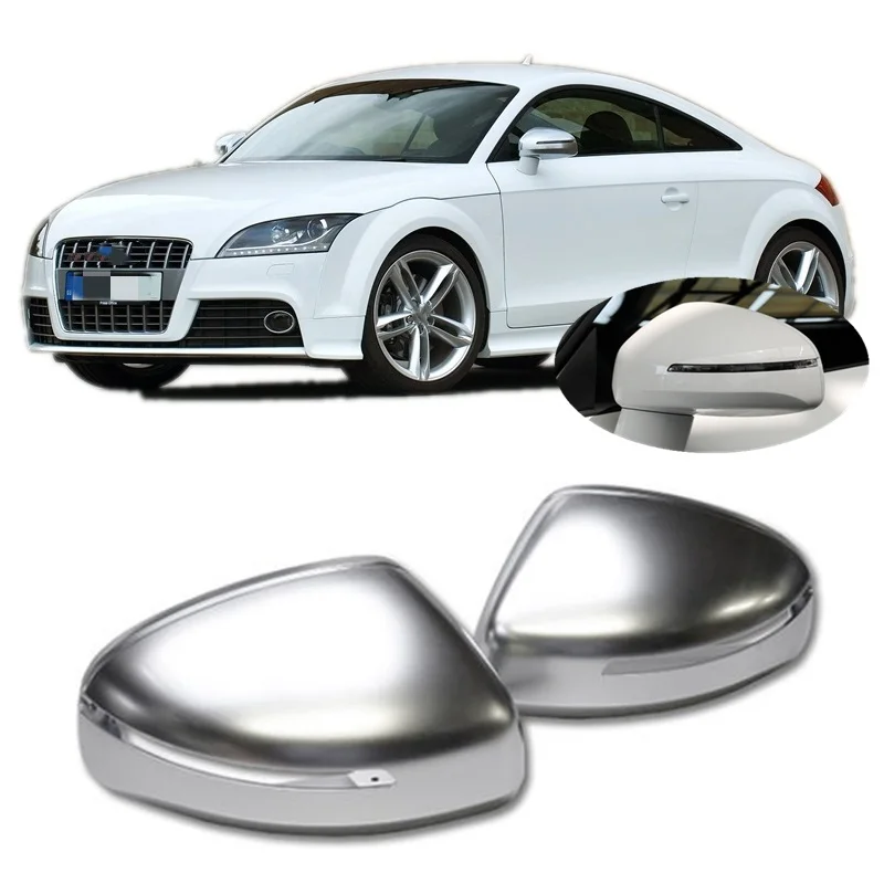 Matt Chromed Side Rearview Mirror Cover for Audi TT MK2 8J 8J3 8J9 2006 2007 2008 2007 2008 2009 2010 2011 2012 2013 2014 2015