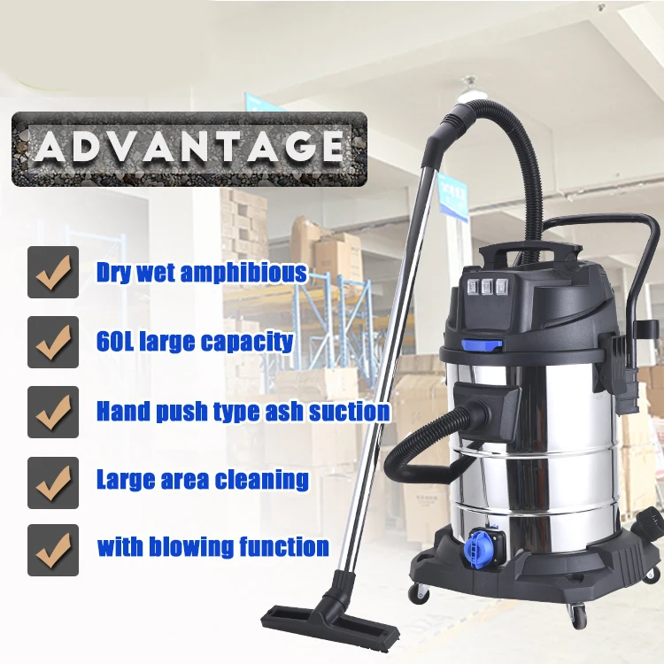 3000W 2/3 Motors 60L Heay-duty Bagged Hotel Workshop Dust Electric Vaccum Window Industrial Wet Dry Vacuum Cleaner