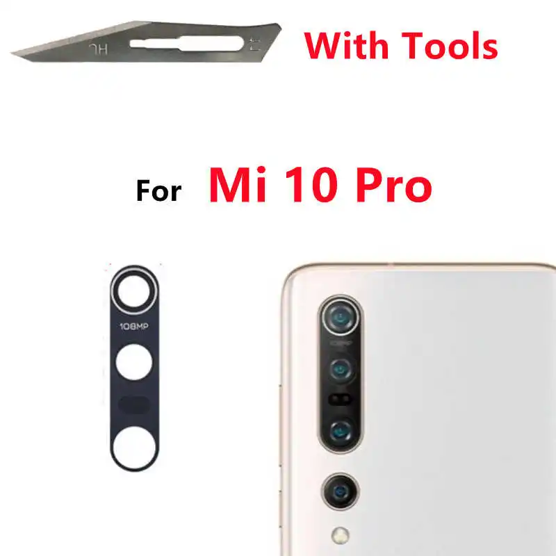 Rear Back Camera Lens Glass For Xiaomi Mi 10 Lite 5G Mi10 Lite M2002J9G M2002J9S Mi10 Lite Ultra Pro 10T Cover Adhesive Sticker