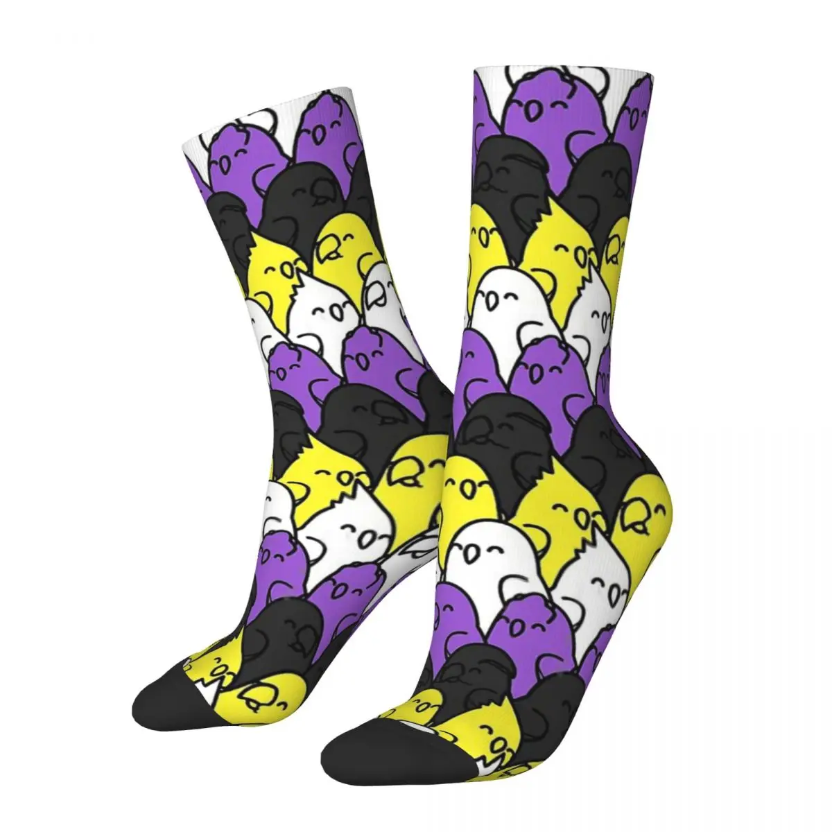 

Too Many Birds! Non-Binary Pride Parrot Pattern Cockatiel Unisex Winter Socks Warm Happy Socks street style Crazy Sock