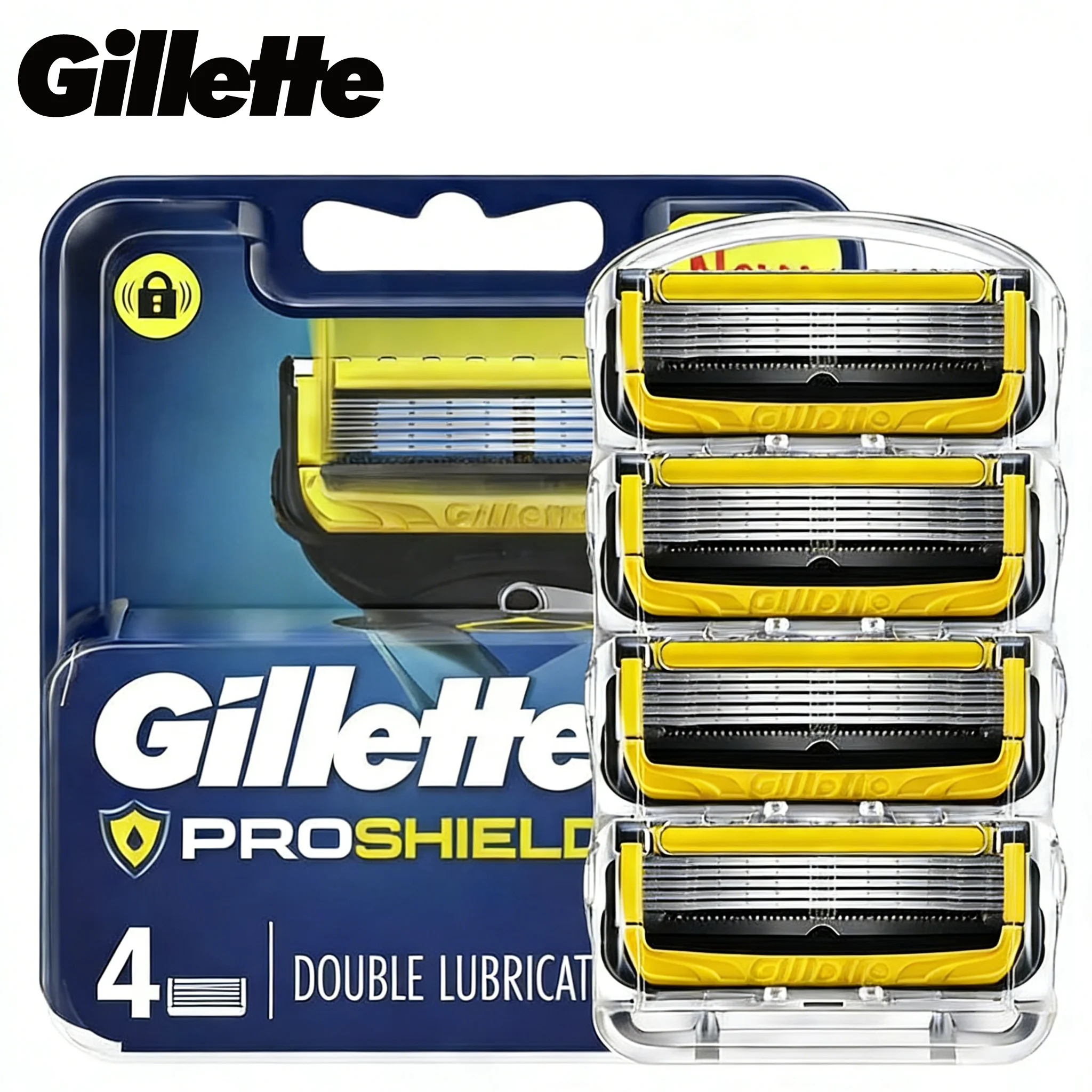 Gillette ProGlide Shield Razor blade for Men, 4/8 Pcs Blade Refills, UPGRADED PROGLIDE BLADES, Five layer razor blade