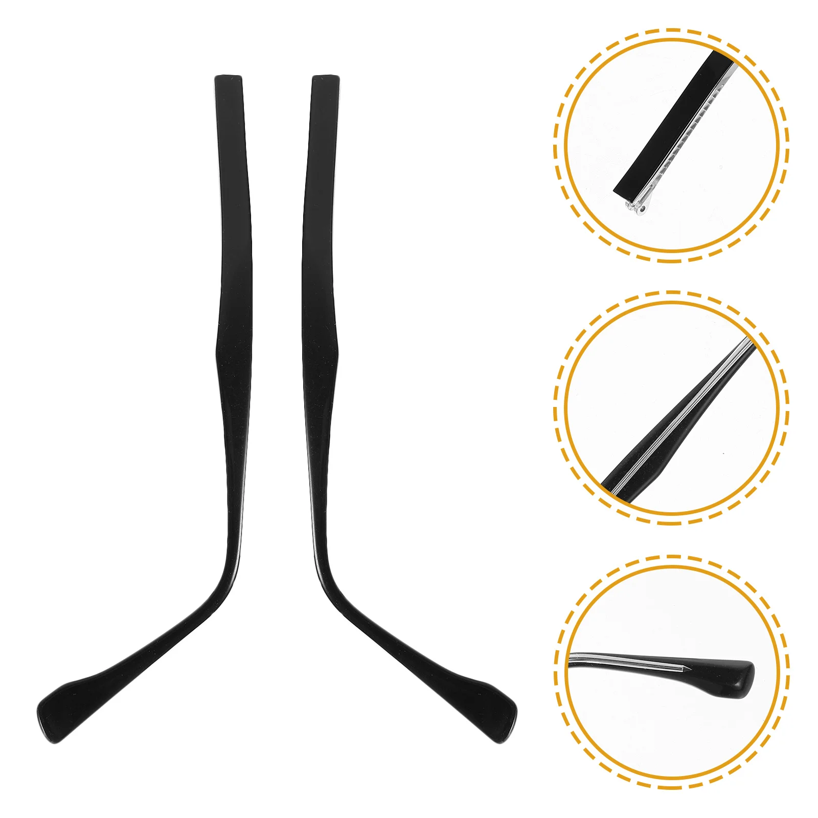 

1 Pair Glasses Arm Replacement Sturdy Resin Metal Universal Eyeglass Temple Repair Kit For Sunglasses Reading Myopia Frames