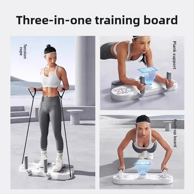 Entrenador de realce, soporte plano, ejercicio Pectoral en casa, cuerda de tensión, placa Abdominal multifuncional, conteo y sincronización, Fitness
