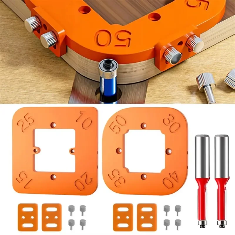 Woodworking Router Corner Radius Templates Jig R10 to R50 Routing Curved Corners Milling Circular Radian Hardness ABS Tool