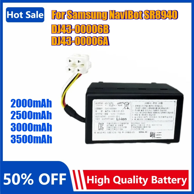 

Battery Pack Suitable for Samsung NaviBot SR8940 Vacuum Cleaner Sweeping Machine Battery DJ43-00006B DJ43-00006A Bateria 14.4V