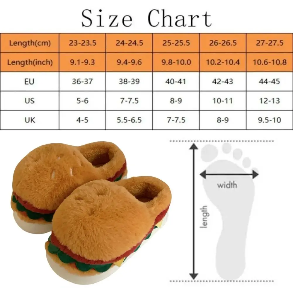Pantoufles de Hamburger de Simulation créative, pantoufles de Hamburger en peluche amusantes à fond souple, semelle épaisse antidérapante, diapositives de Hamburger 3D