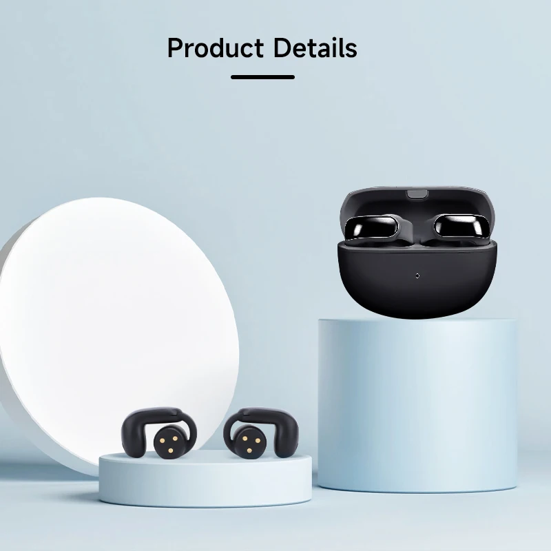 

Wireless Earphones Support Music Noise Reduction Open Ear Clip Earphones 17 Different Language Voice Control for Exercise