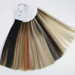 Moresoo-anillos de Color de cabello virgen para coloración de cabello y salón, tabla de muestra de teñido de cabello, muestras para extensiones de cabello humano