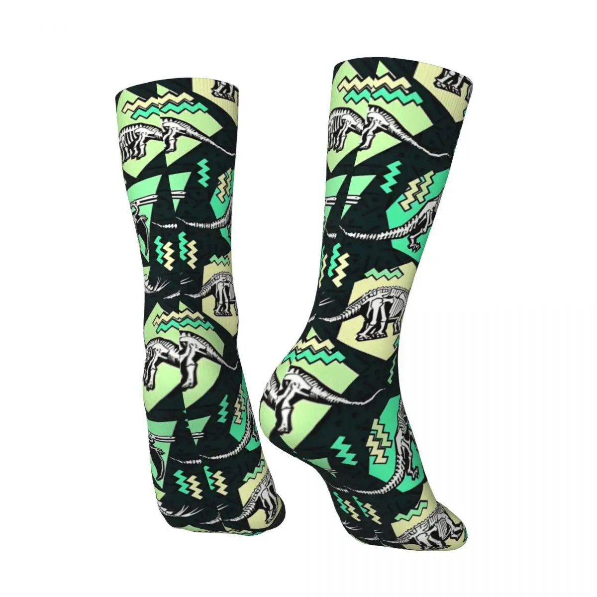 Unique Funny Men's Socks Vintage T. Rex Dinosaurs Hip Hop Seamless Crew Sock Gift Pattern Printed