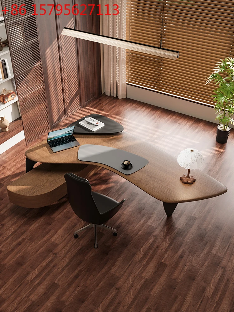 

Ji Gift Light Luxury Premium Sense Solid Wood Chairperson Boss Desk Simple Modern High-end Taipantai