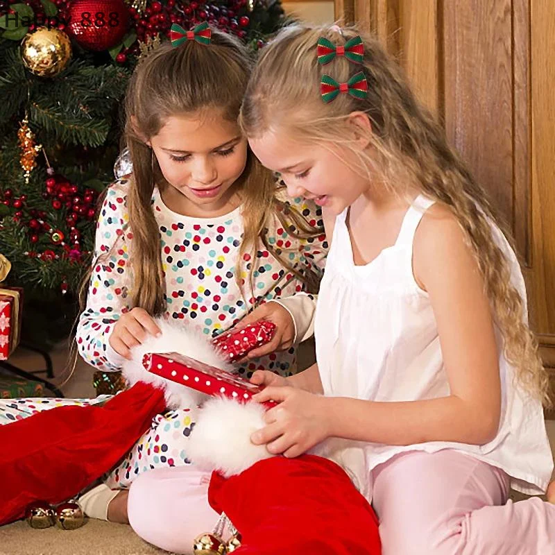 10 قطع من أقواس شريط الساتان لعيد الميلاد لتغليف الهدايا بنفسك وإكسسوارات الشعر وديكورات العطلات #4