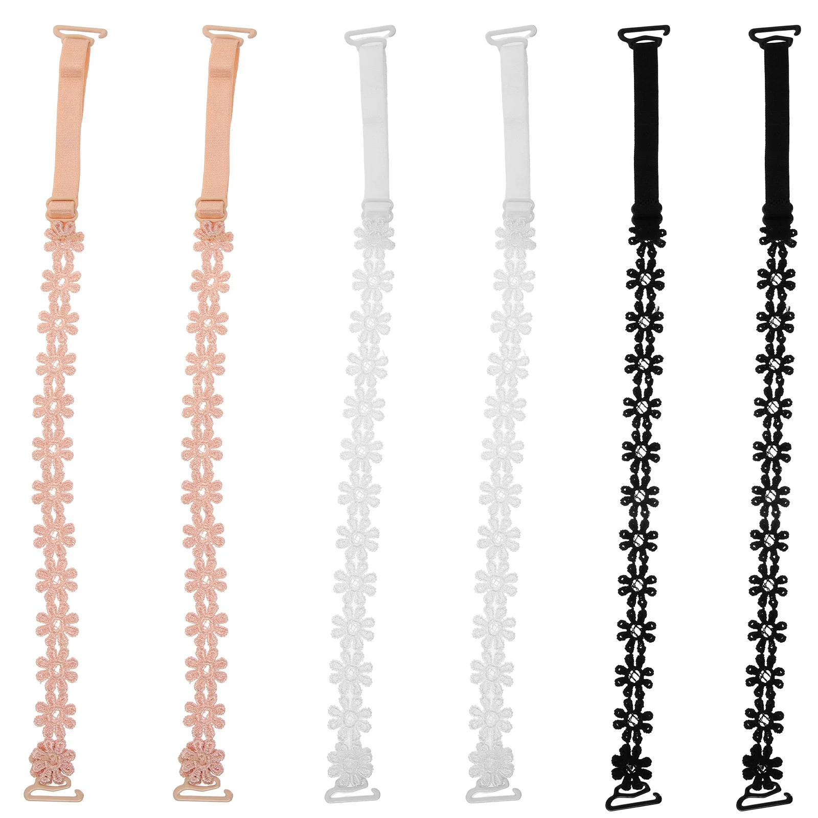 

3Pairs Lace Flower Decorative Bra Straps Adjustable Replacement Shoulder Straps for Women Wedding Party Beach Festival Casual