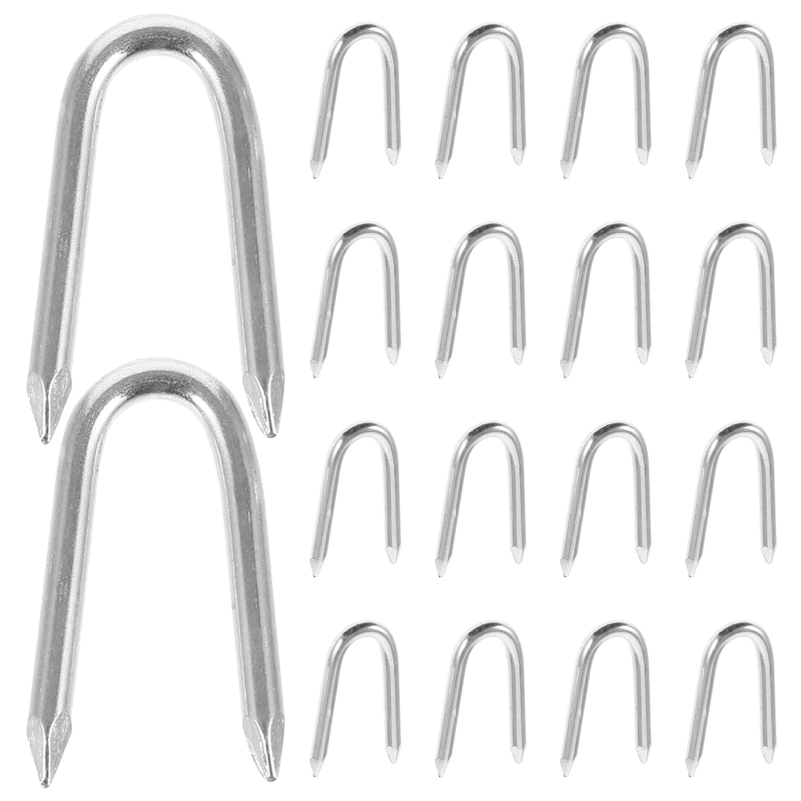 50 Pcs Iron Nail Wire Mesh Tent Pegs Pruning Shears for Gardening Trellis Tools Fences Nails U-nail Shaped Stake Stakes Metal