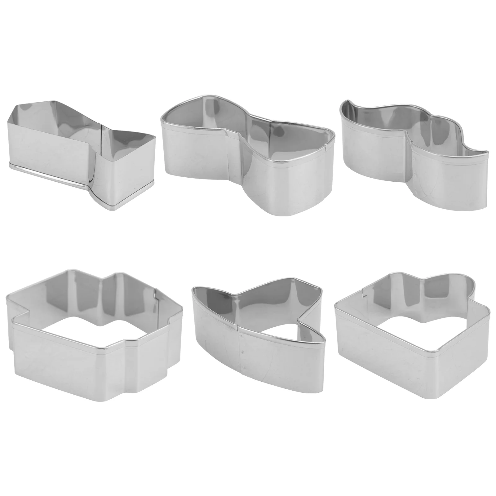 

6 Pcs Biscuit Mold Stainless Steel Fruit DIY Biscuits Silver Cookie Cutters