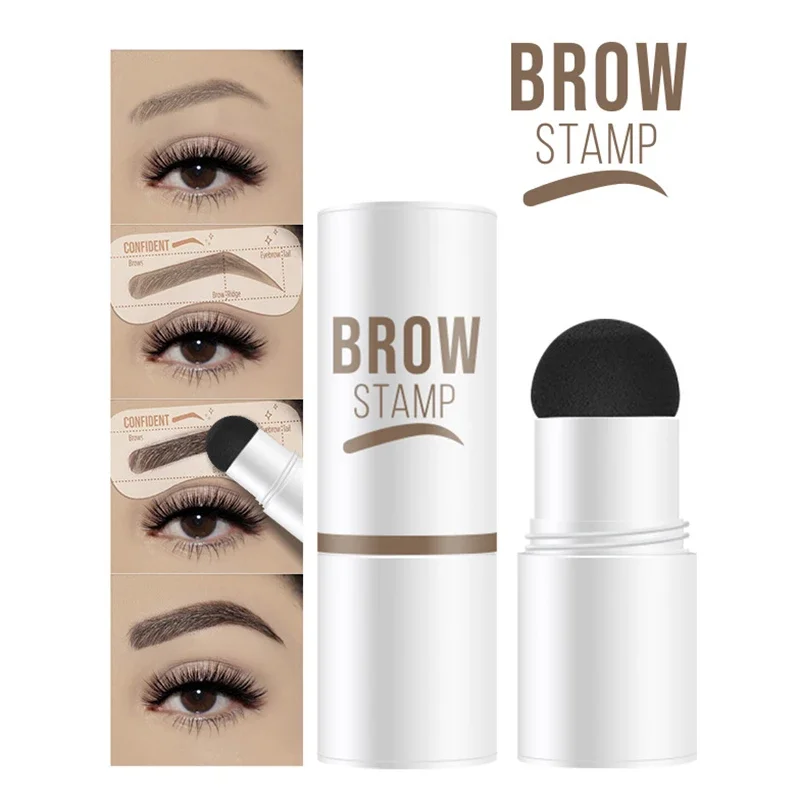 Eyebrow Stamp Stencil Kit One-Step Vegan Eyebrow Pomade Long-Lasting Waterproof Smudge-Proof Eyebrow Stencils for Perfect Brow