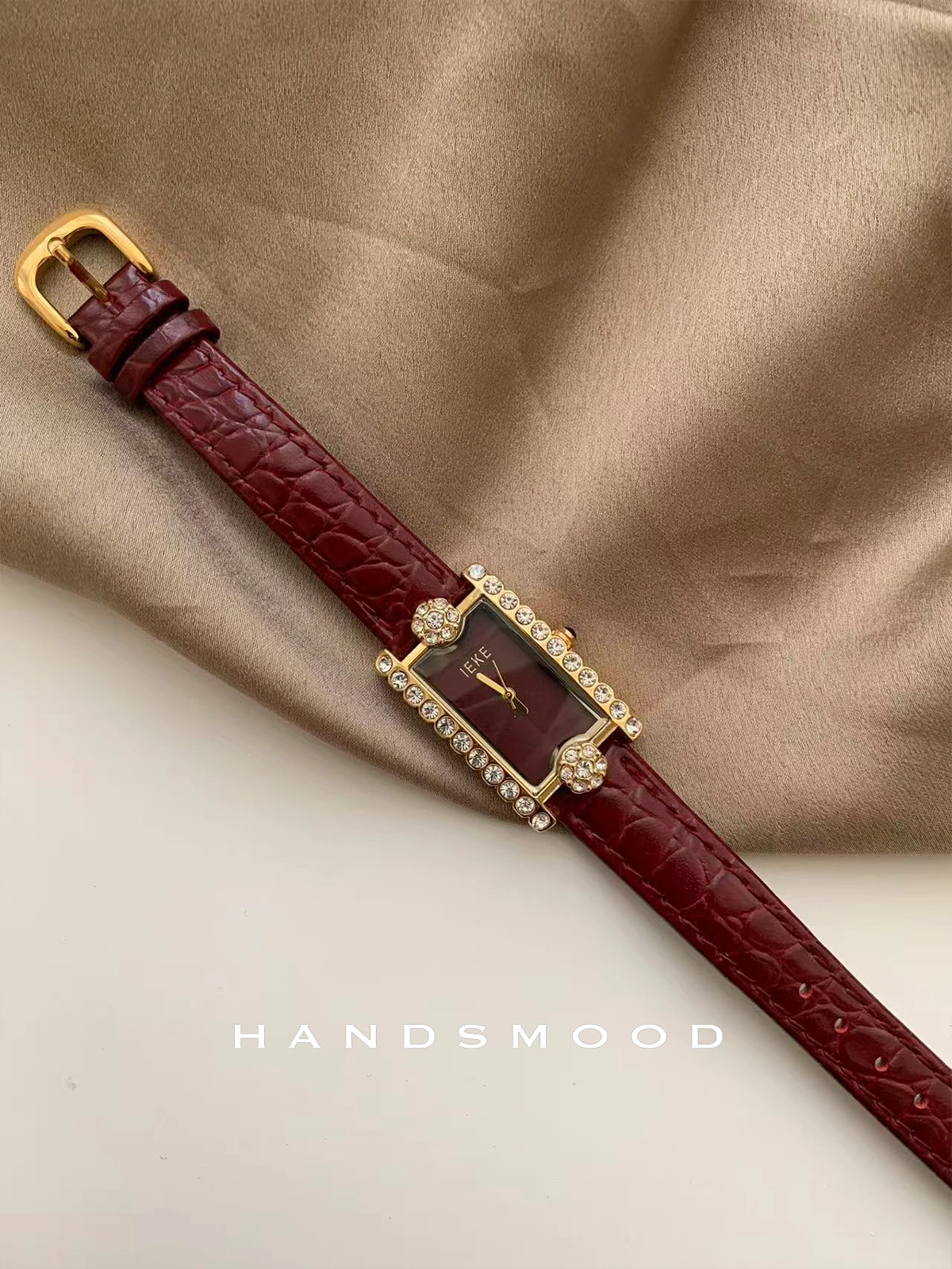 Zegarek damski kwarcowy w stylu retro, elegancki, prostokątny, skórzany, luksusowy, z akcesoriami do zegarków, ekskluzywny zegarek damski.