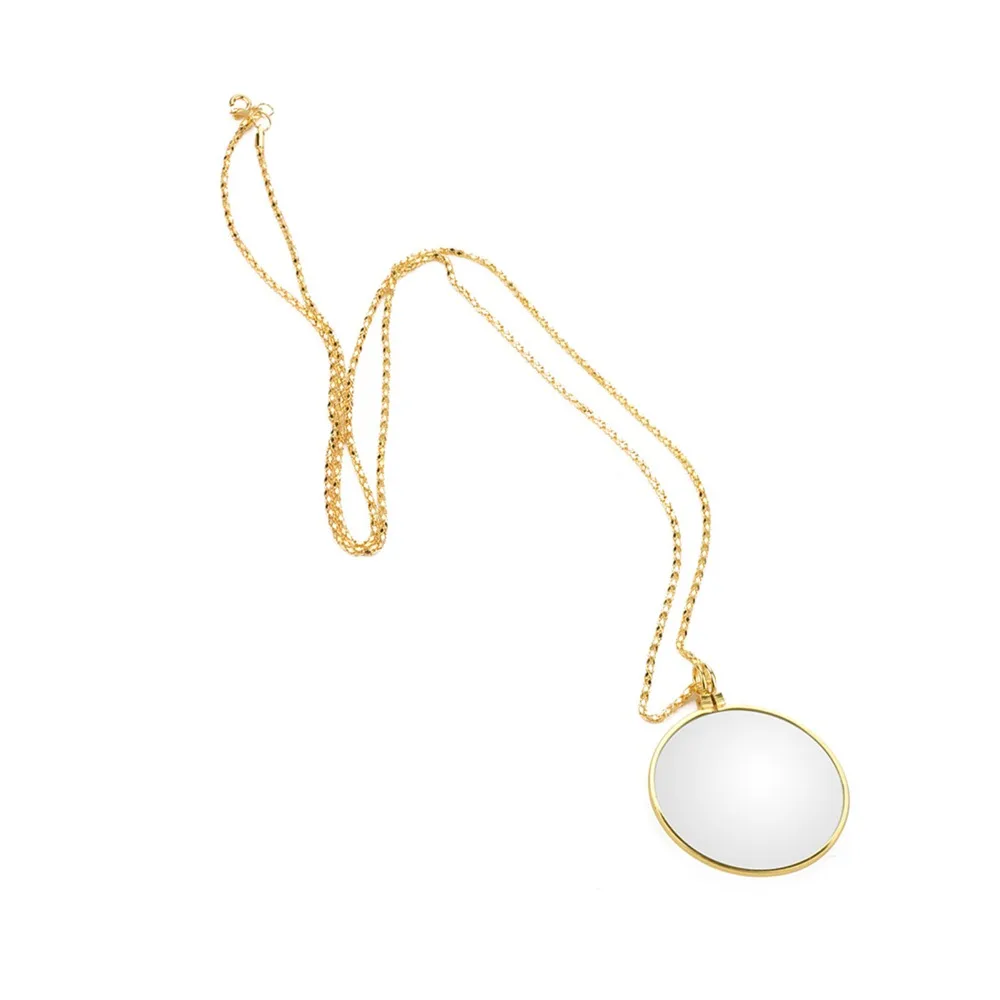 Vintage Glass Lens Magnifying Glass Loupe Chain Optical Magnifier Magnifying Pendant Watch Repair