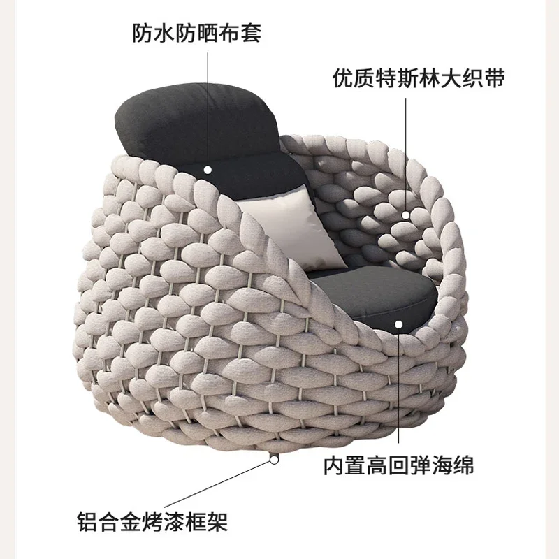 

Outdoor sofa courtyard villa balcony rattan chair coffee table furniture combination open-air outdoor waterproof sunscreen ratta
