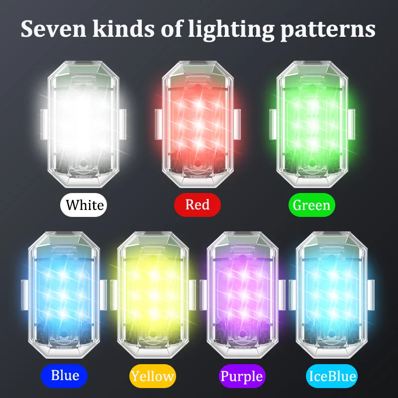 2PCS/4PCS Wireless LED Drone Strobe Light for Motorcycle Car Bike Remote Control Anti-collision Warning Light Signal Light